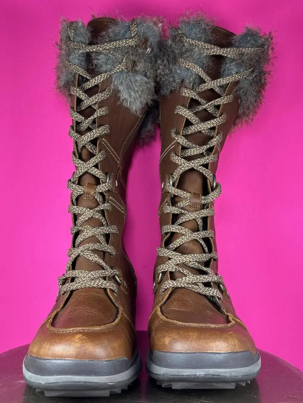 Merrell Snowcreek Tall Polar Brown Leather Waterproof Lace-Up Winter Boot US 8